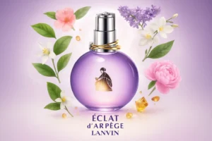 بنر معرفی نت های عطر اکلت لانوین با ظرف بنفش